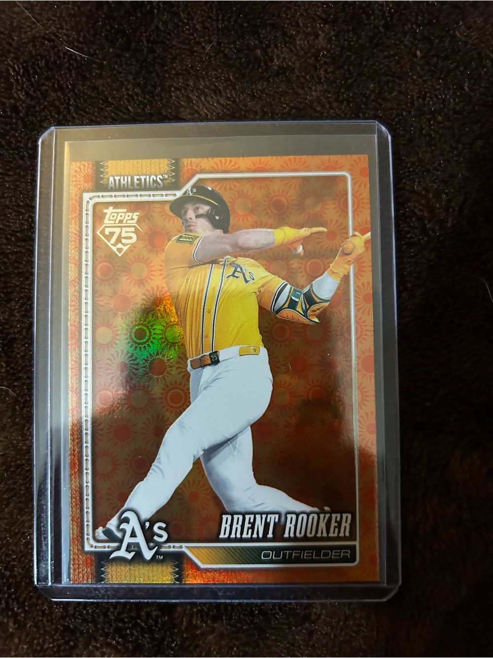 Topps Brent Rooker Oakland Athletics Orange and White Baseball Card
